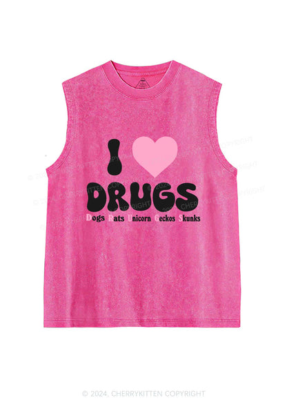 I Love Drxgs Y2K Washed Tank Cherrykitten