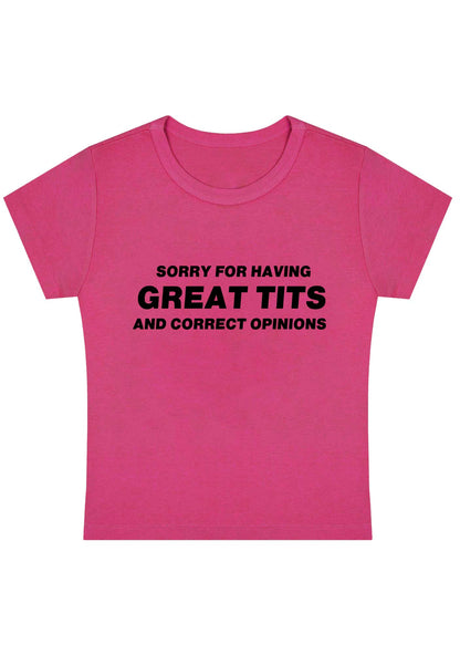 Curvy Sorry For Having Correct Opinions Baby Tee