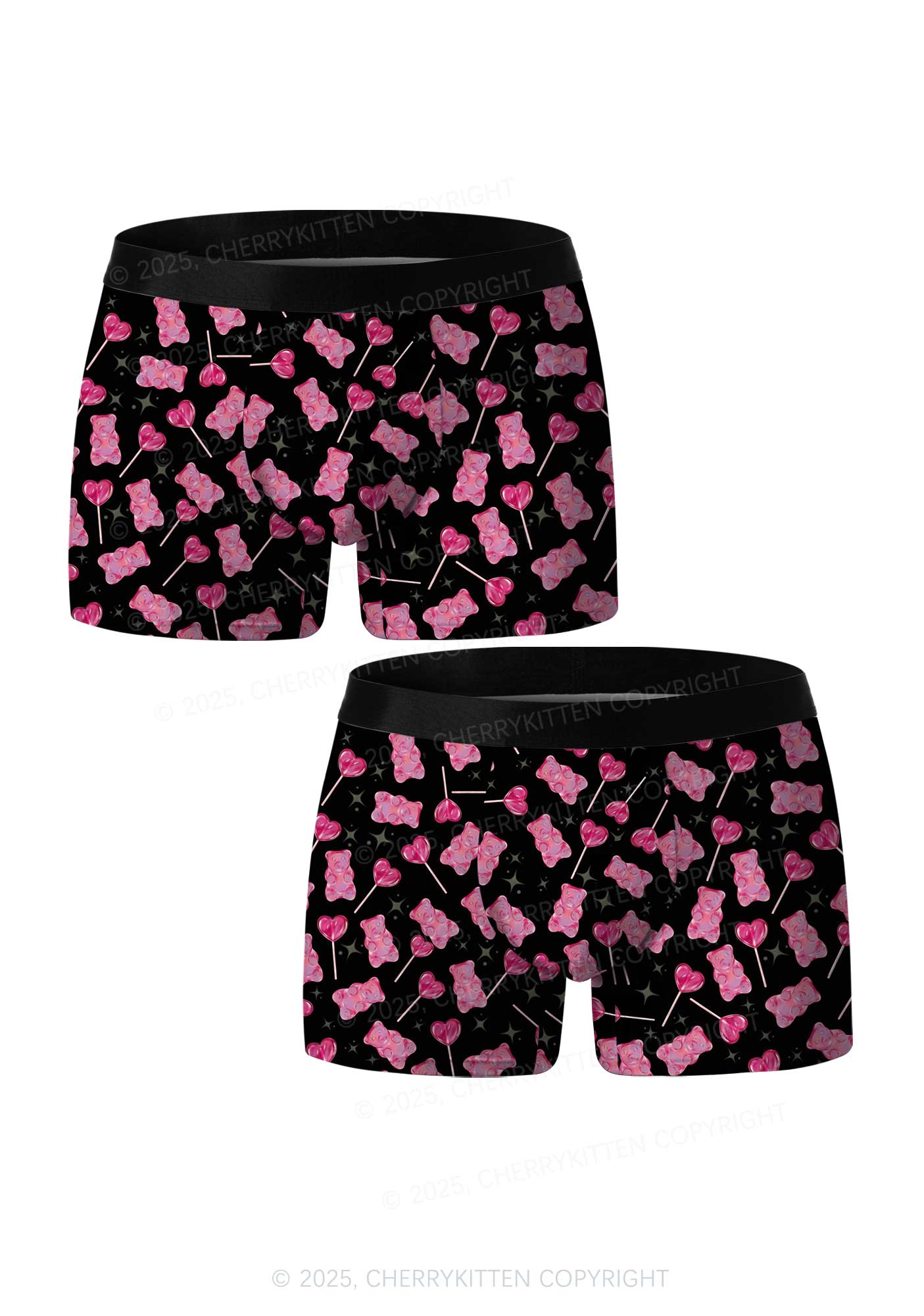 Lollipops Gummies Valentine's Day Y2K Print Couples Boxer Briefs Set Cherrykitten