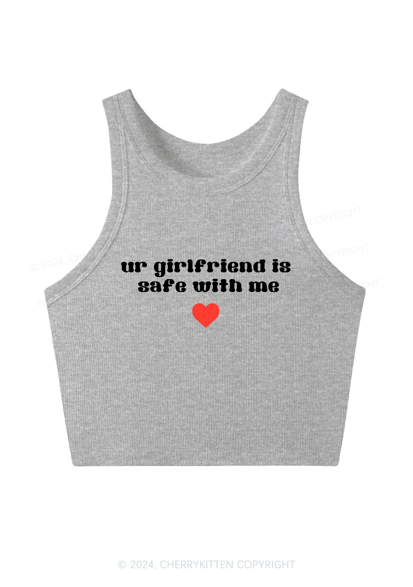 Ur Girlfriend Is Safe With Me Y2K Crop Tank Top Cherrykitten