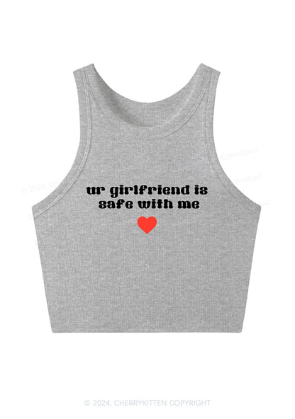 Ur Girlfriend Is Safe With Me Y2K Crop Tank Top Cherrykitten