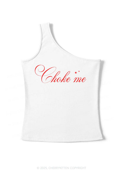 Choke Me Y2K One Shoulder Tank Top Cherrykitten