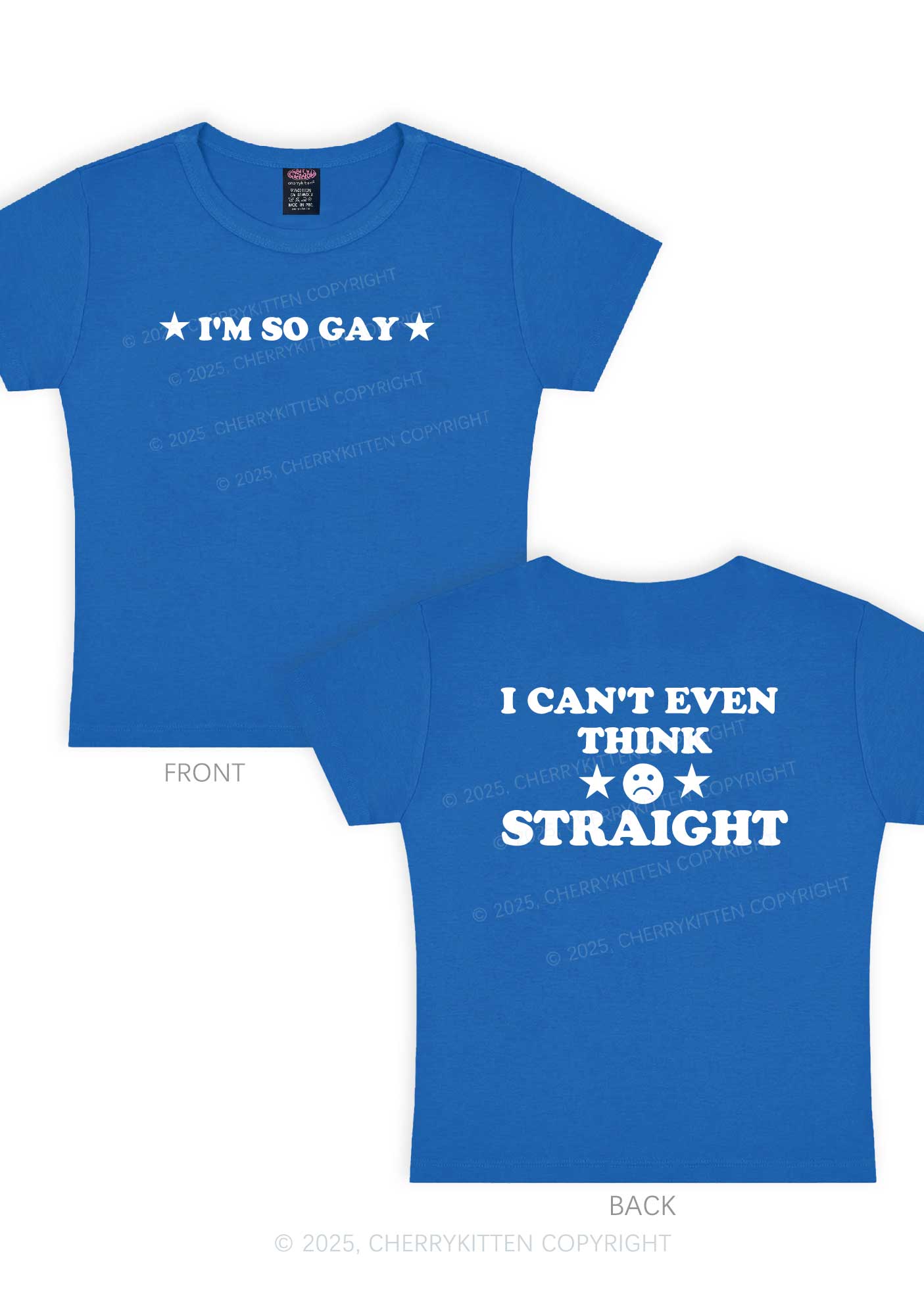 Im So Gay Two Sides Pride Y2K Baby Tee Cherrykitten