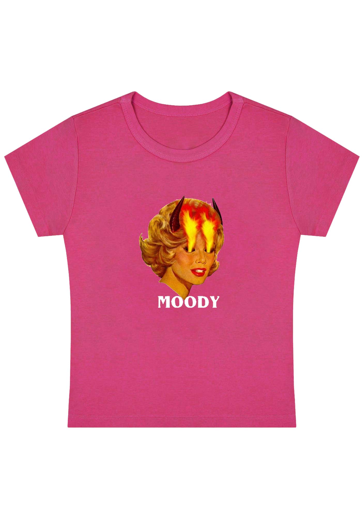 Curvy Moody Angry Woman Baby Tee