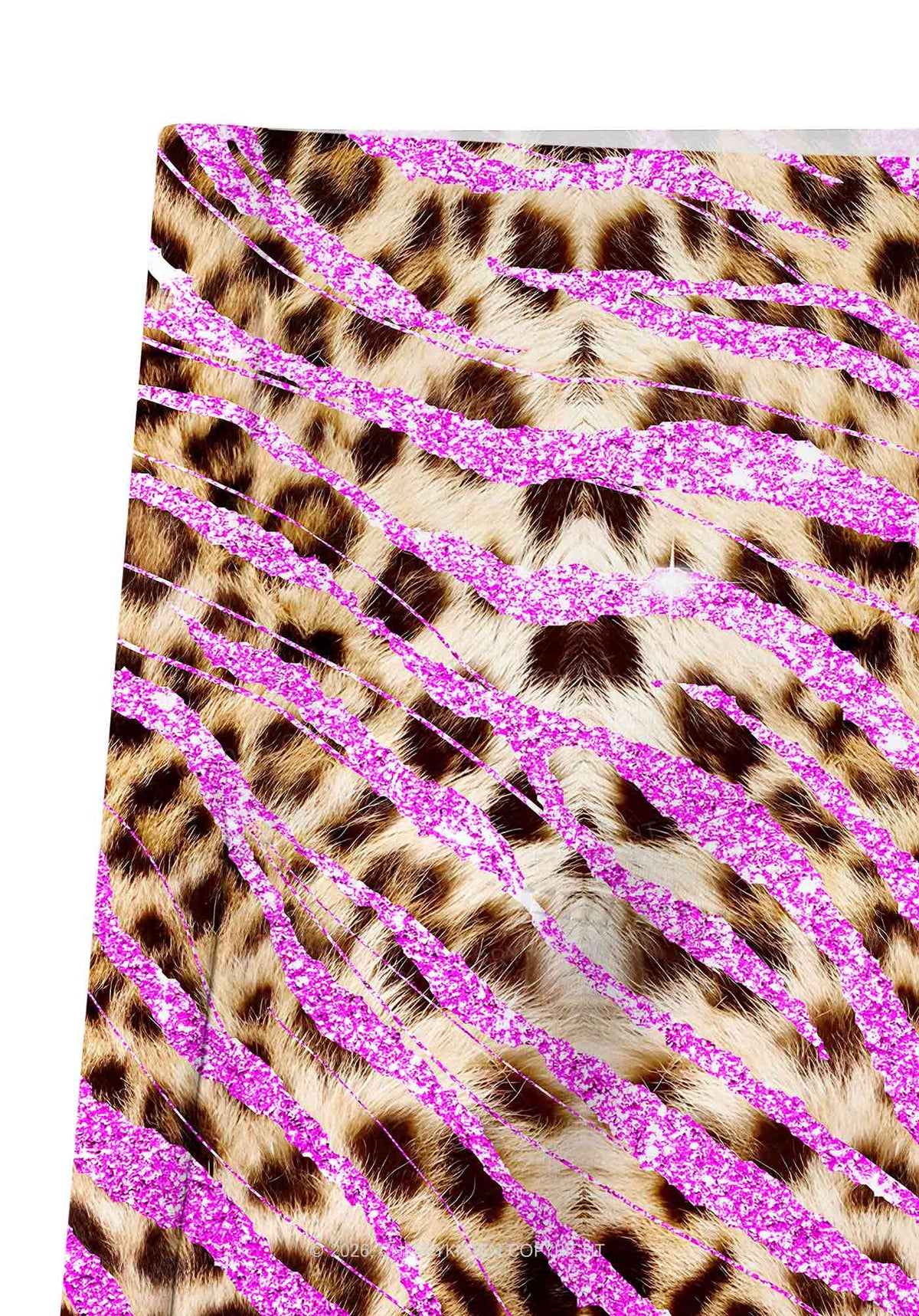 Sparkle Pink Leopard Y2K Print Gym Shorts Cherrykitten
