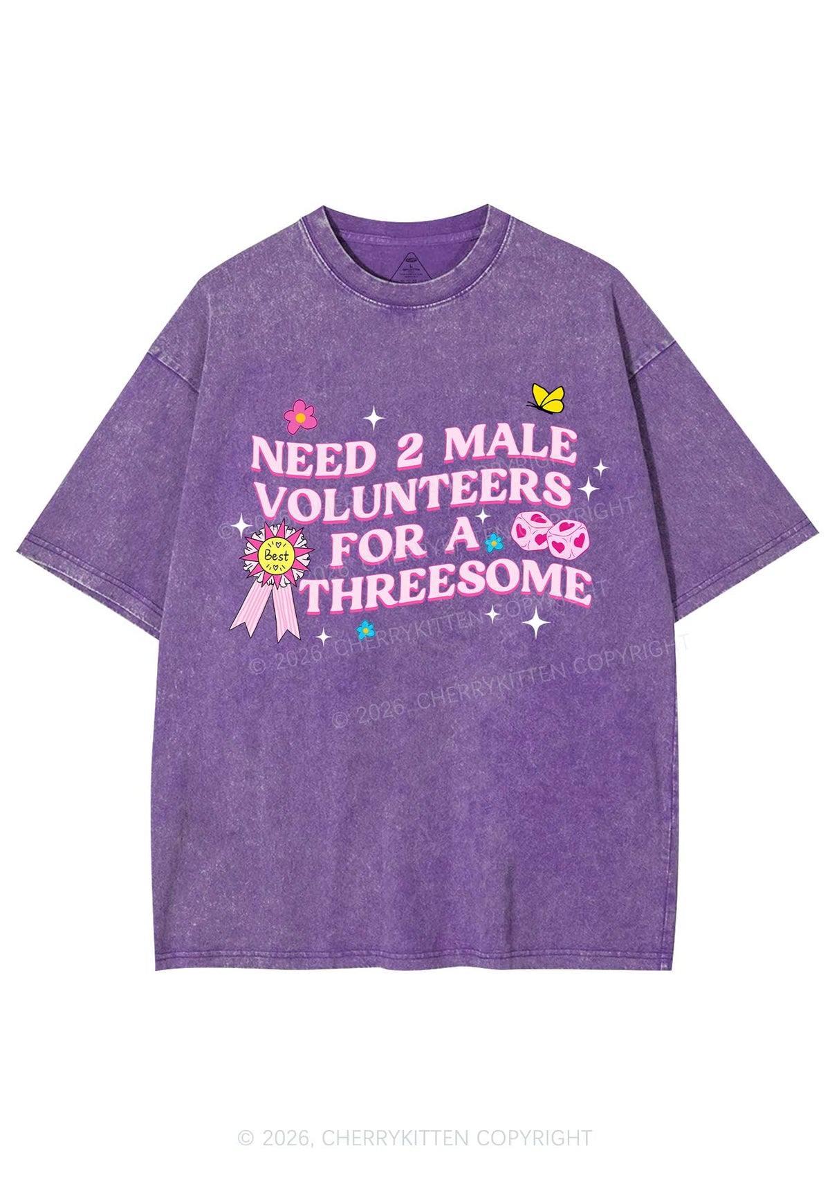 Two Male Volunteers For Threesome Y2K Shirts Washed Tee Cherrykitten