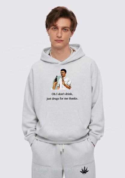 Oh I Dont Drink Y2K Fleece Hoodie Set Cherrykitten