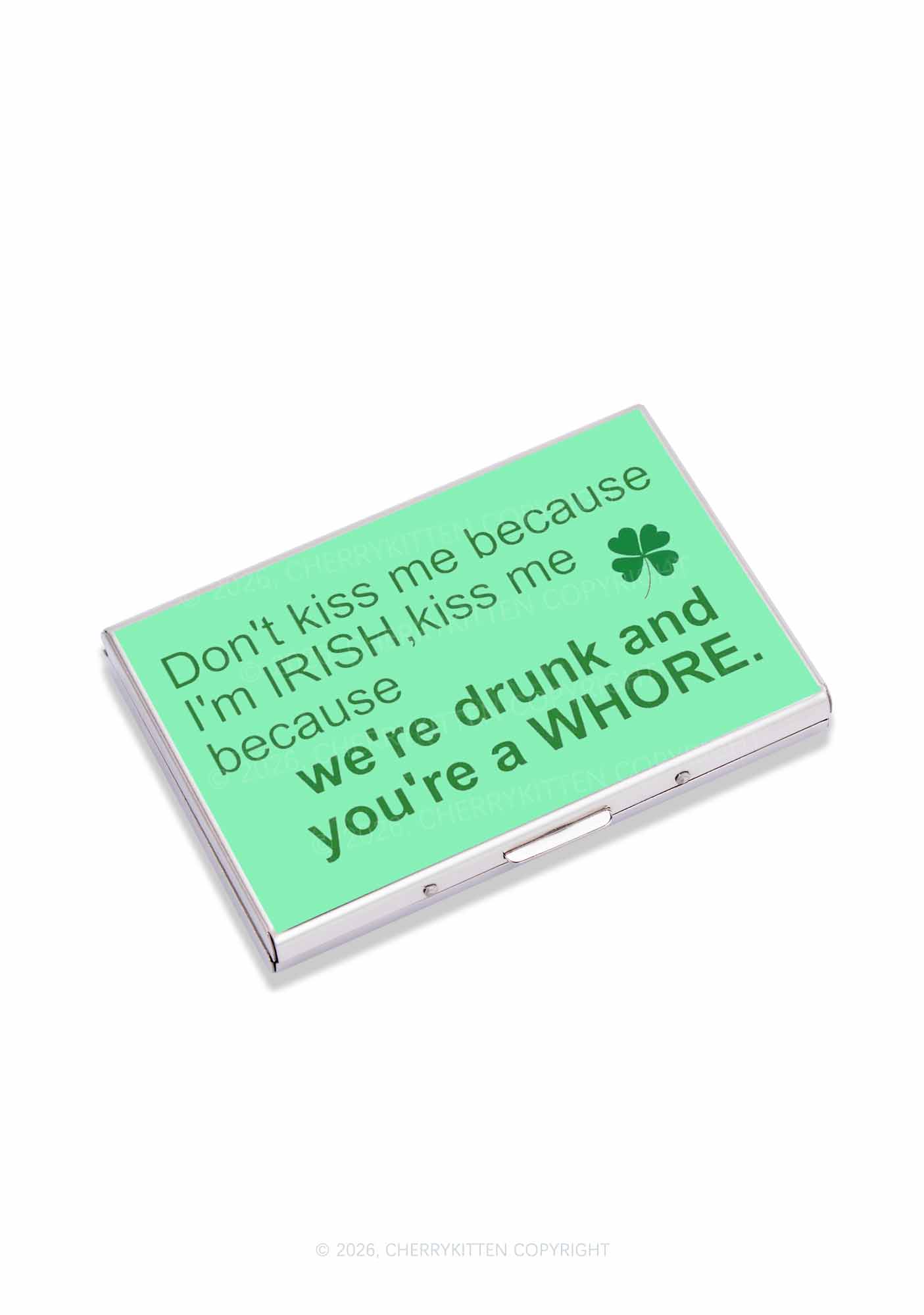 Drunk And Hore St Patricks Y2K Mirror Cigarette Case Cherrykitten