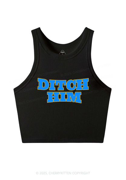Ditch Him Pride Y2K Crop Tank Top Cherrykitten