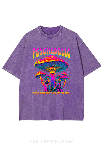 Psychedelic Mushroom Y2K Shirts Washed Tee Cherrykitten
