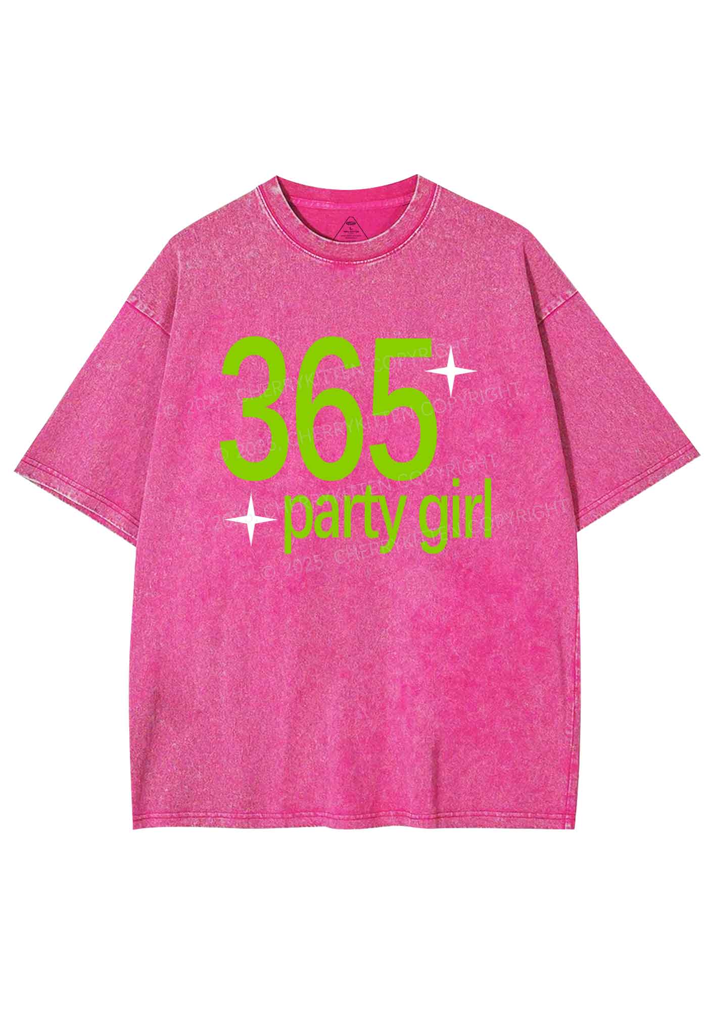 Party Girl Y2K Shirts Washed Tee Cherrykitten