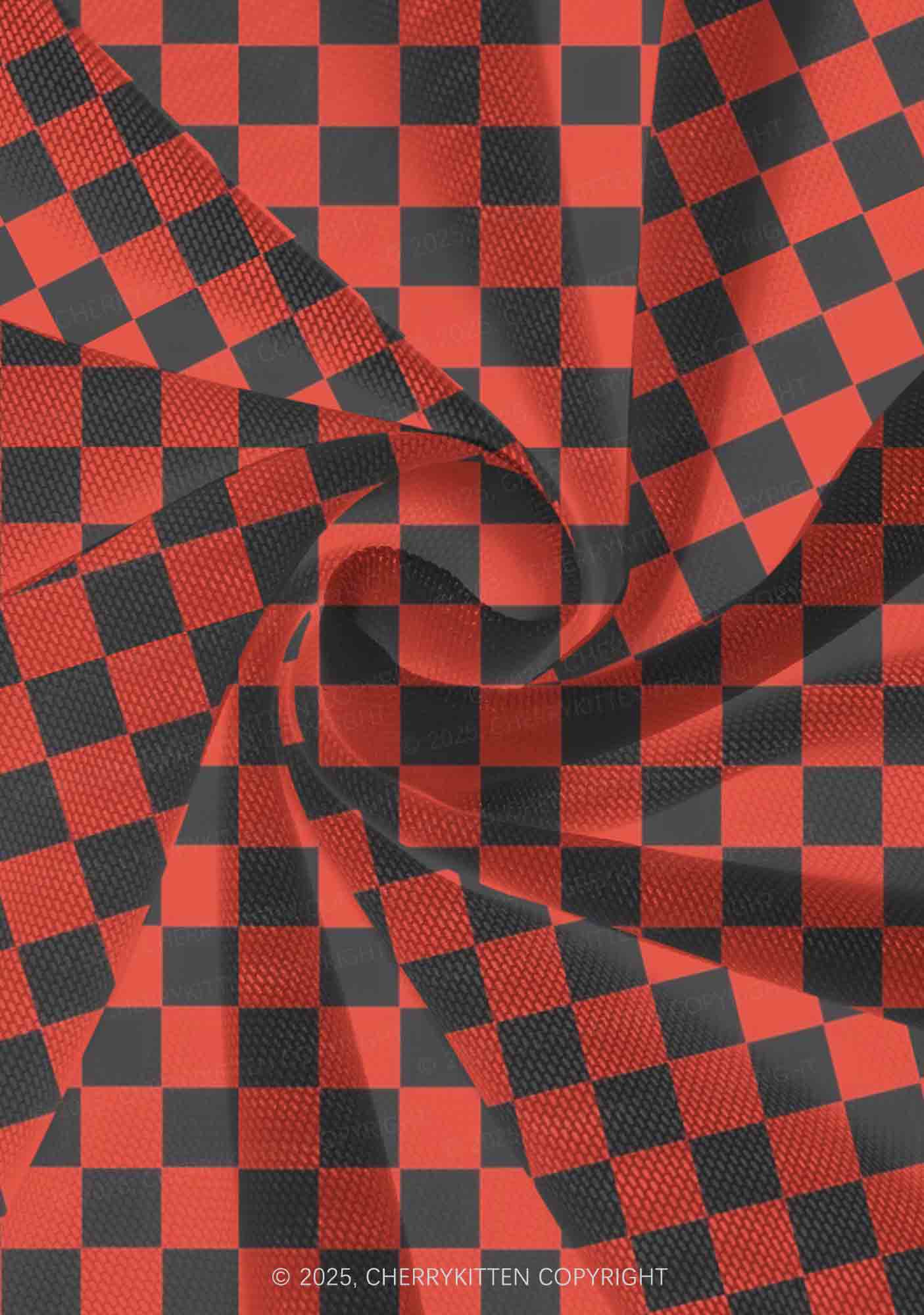 Black And Red Check Valentine's Day Y2K Print Mini Layered Skirt Cherrykitten