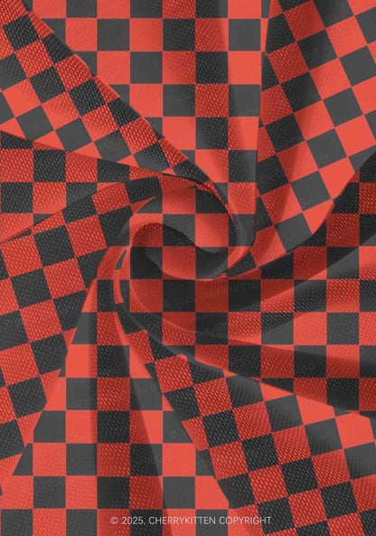 Black And Red Check Valentine's Day Y2K Print Mini Layered Skirt Cherrykitten