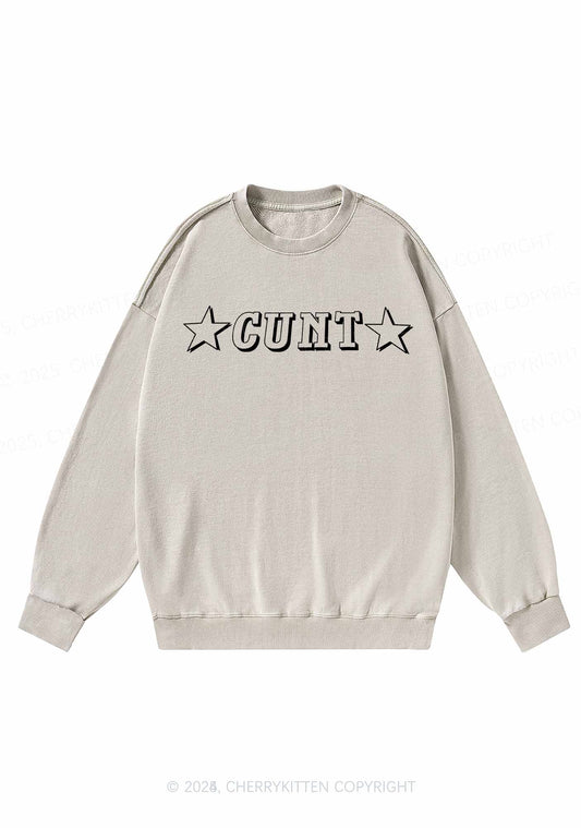 Star Count Y2K Washed Sweatshirts Cherrykitten