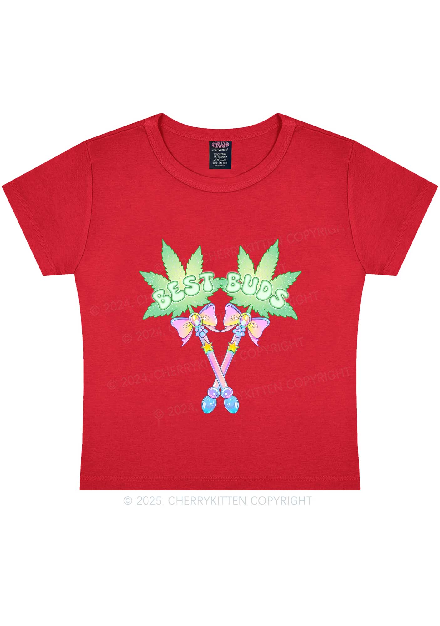Best Buds Y2K Baby Tee Cherrykitten