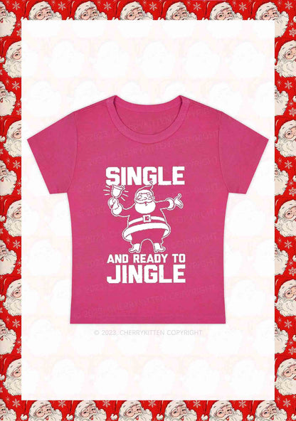Single Santa Ready To Jingle Christmas Y2K Baby Tee Cherrykitten