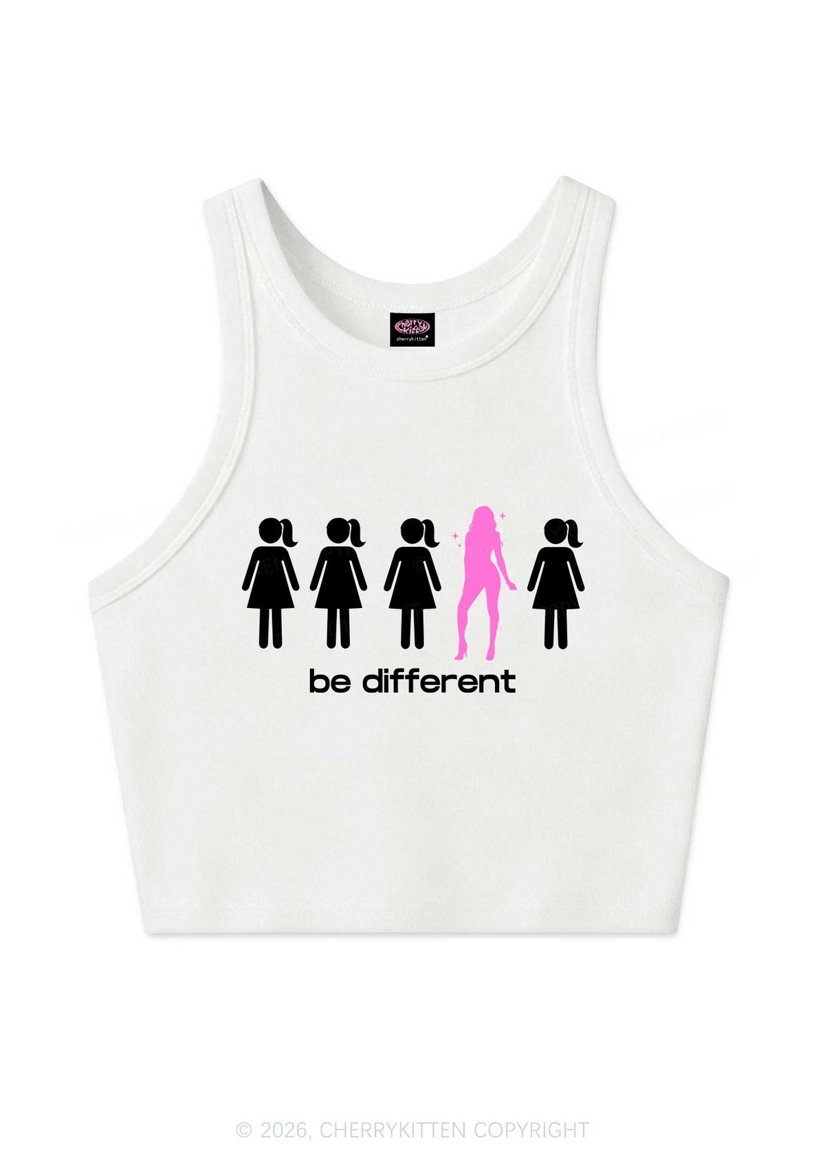 Be Different Girl Y2K Crop Tank Top Cherrykitten