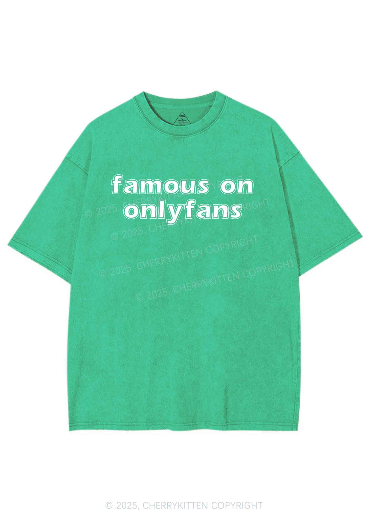 Famous On Onlyfans Y2K Shirts Washed Tee Cherrykitten