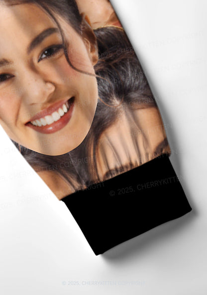 Custom Portrait Valentine's Day Y2K Print Long Sleeve Pajama Set Cherrykitten