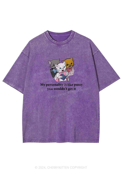 Personality Like Puxxy Y2K Washed Tee Cherrykitten