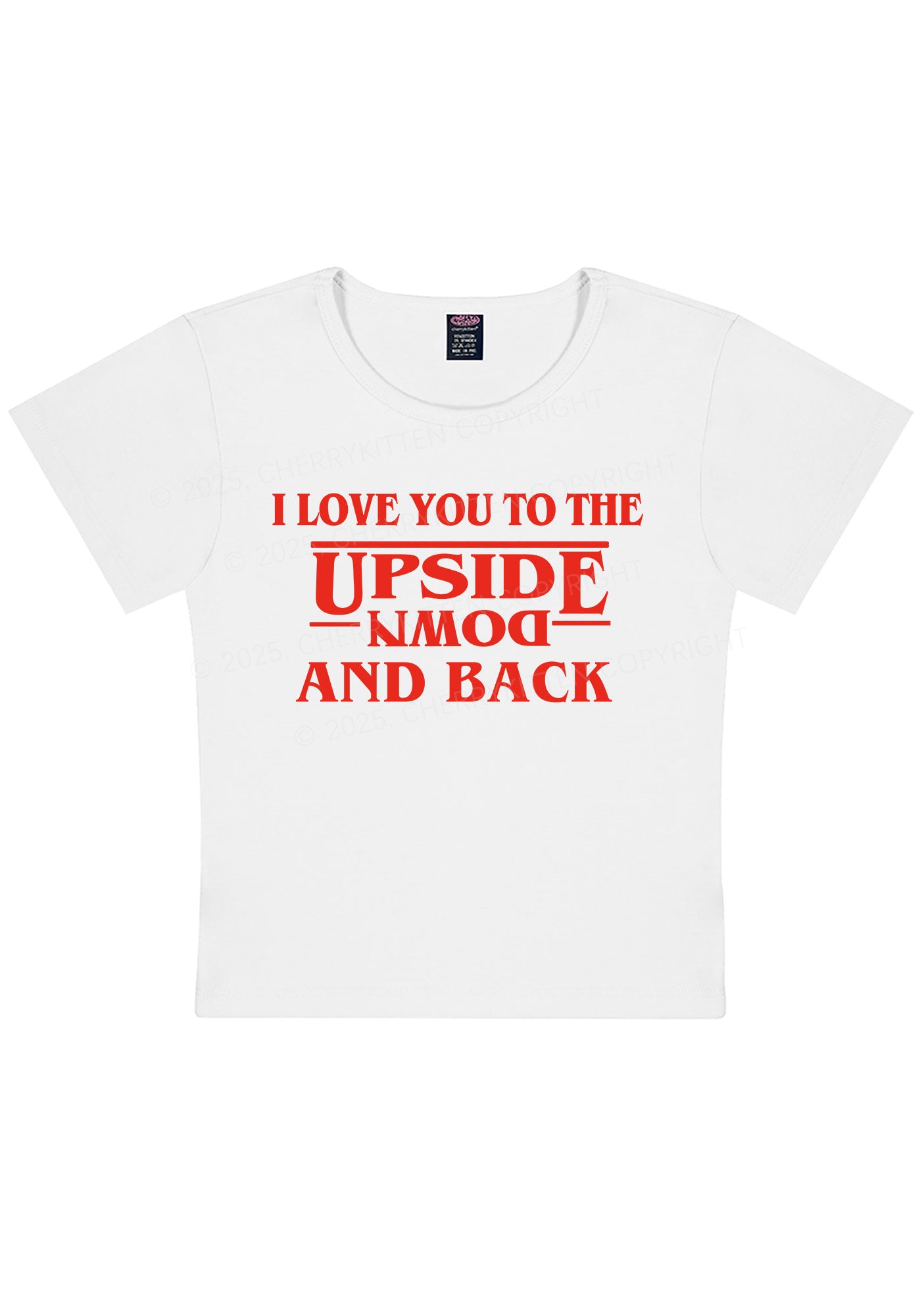 Love You Upside Down Y2K Baby Tee Cherrykitten