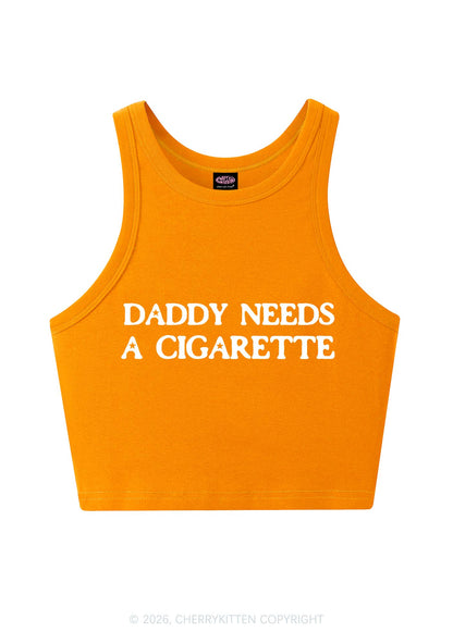 Daddy Needs A Cigarette Y2K Crop Tank Top Cherrykitten