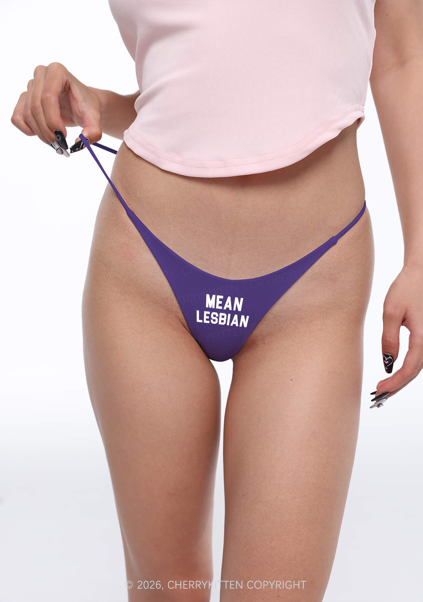 Mean Lesbian Pride Y2K Bikini String Thong Cherrykitten