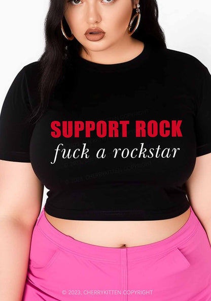 Curvy Support Rock Y2K Baby Tee Cherrykitten