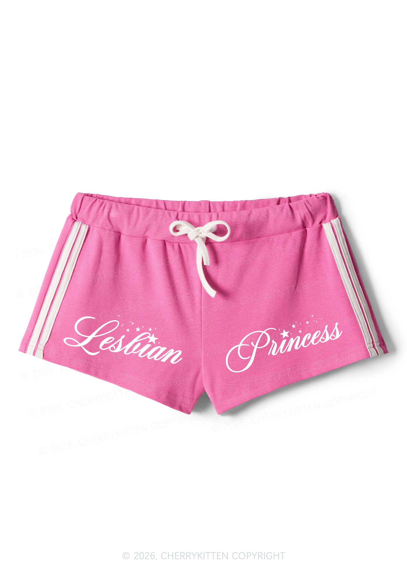 Lesbian Princess Pride Y2K Drawstring Mini Shorts Cherrykitten