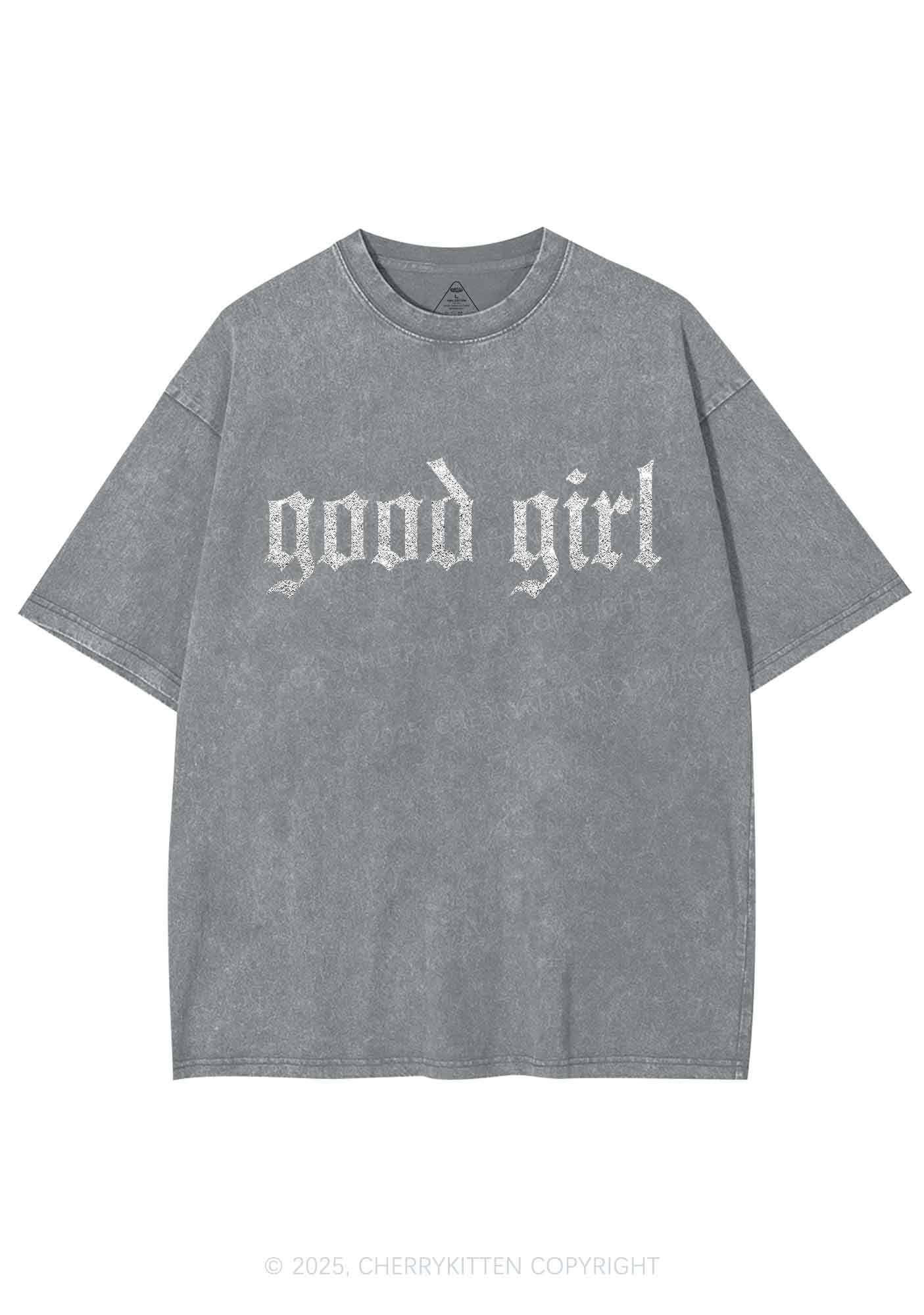 Glitter Good Girl Y2K Shirts Washed Tee Cherrykitten