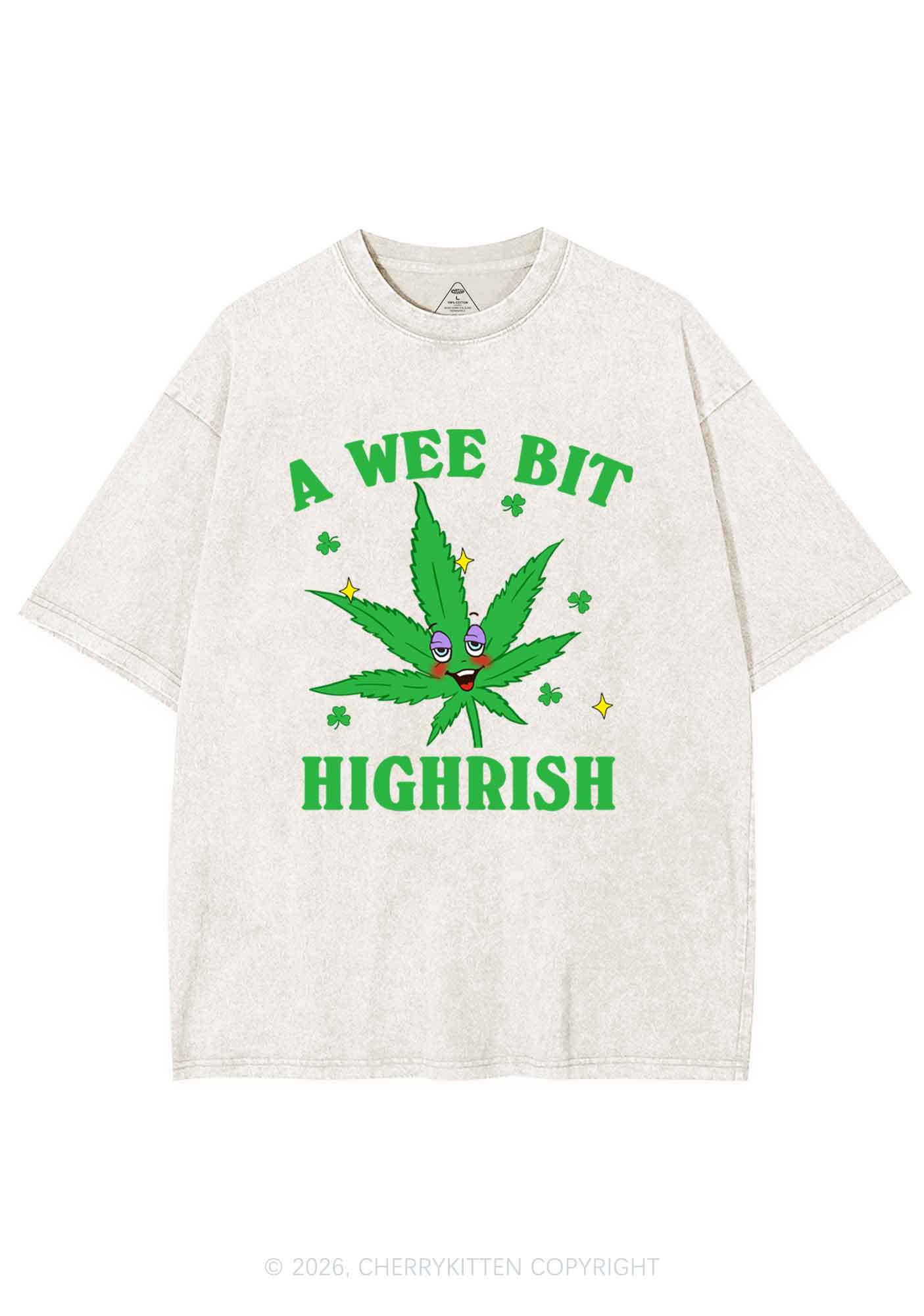 A Wee Bit Highrish St Patricks Y2K Shirts Washed Tee Cherrykitten
