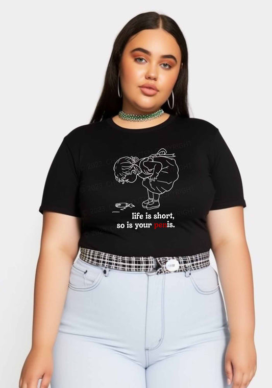 Curvy Life Is Short Y2K Baby Tee Cherrykitten