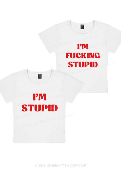 Im Fxxking Stupid Y2K Valentine's Day Baby Tee Cherrykitten