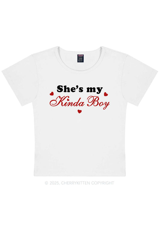 Shes My Kinda Boy Pride Y2K Baby Tee Cherrykitten