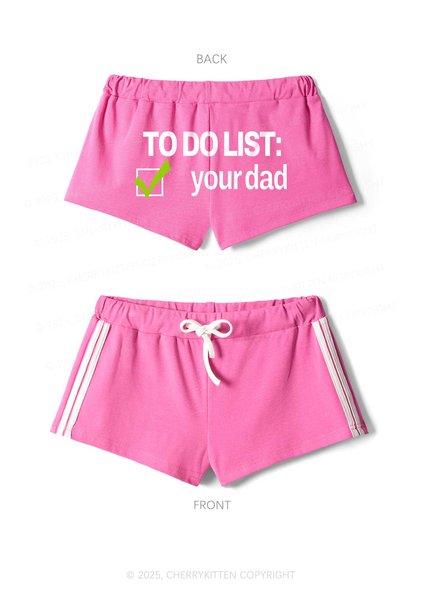 To Do List Your Dad Y2K Drawstring Mini Shorts Cherrykitten