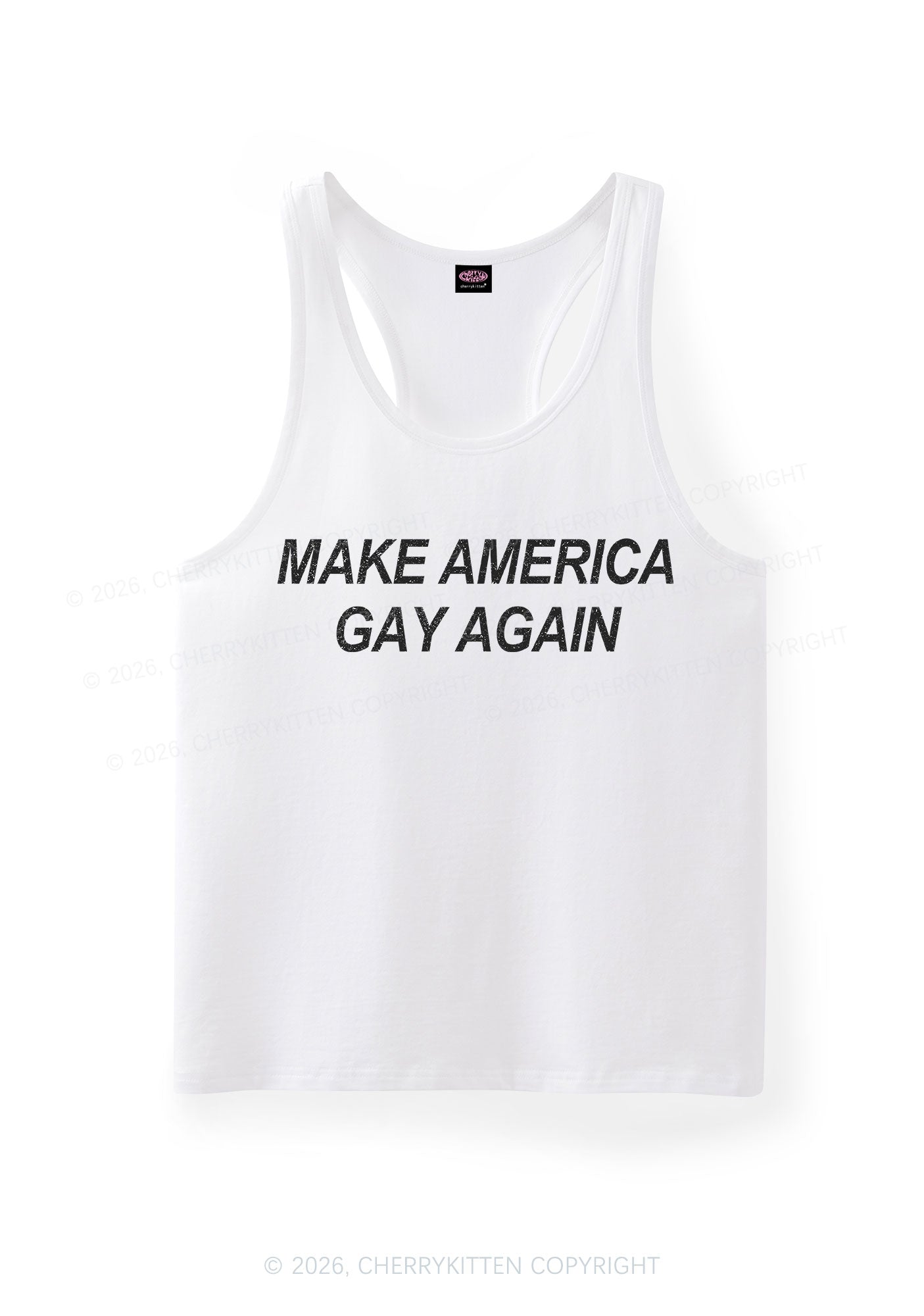 Make America Gay Again Pride Y2K Men Racerback Tank Top Cherrykitten