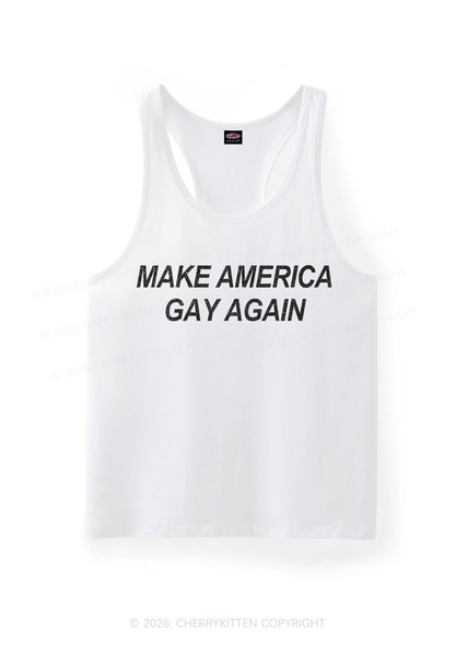Make America Gay Again Pride Y2K Men Racerback Tank Top Cherrykitten