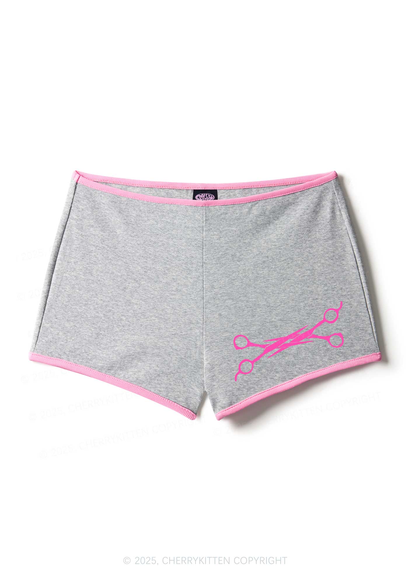 Pink Scissor Pride Y2K Booty Shorts Cherrykitten