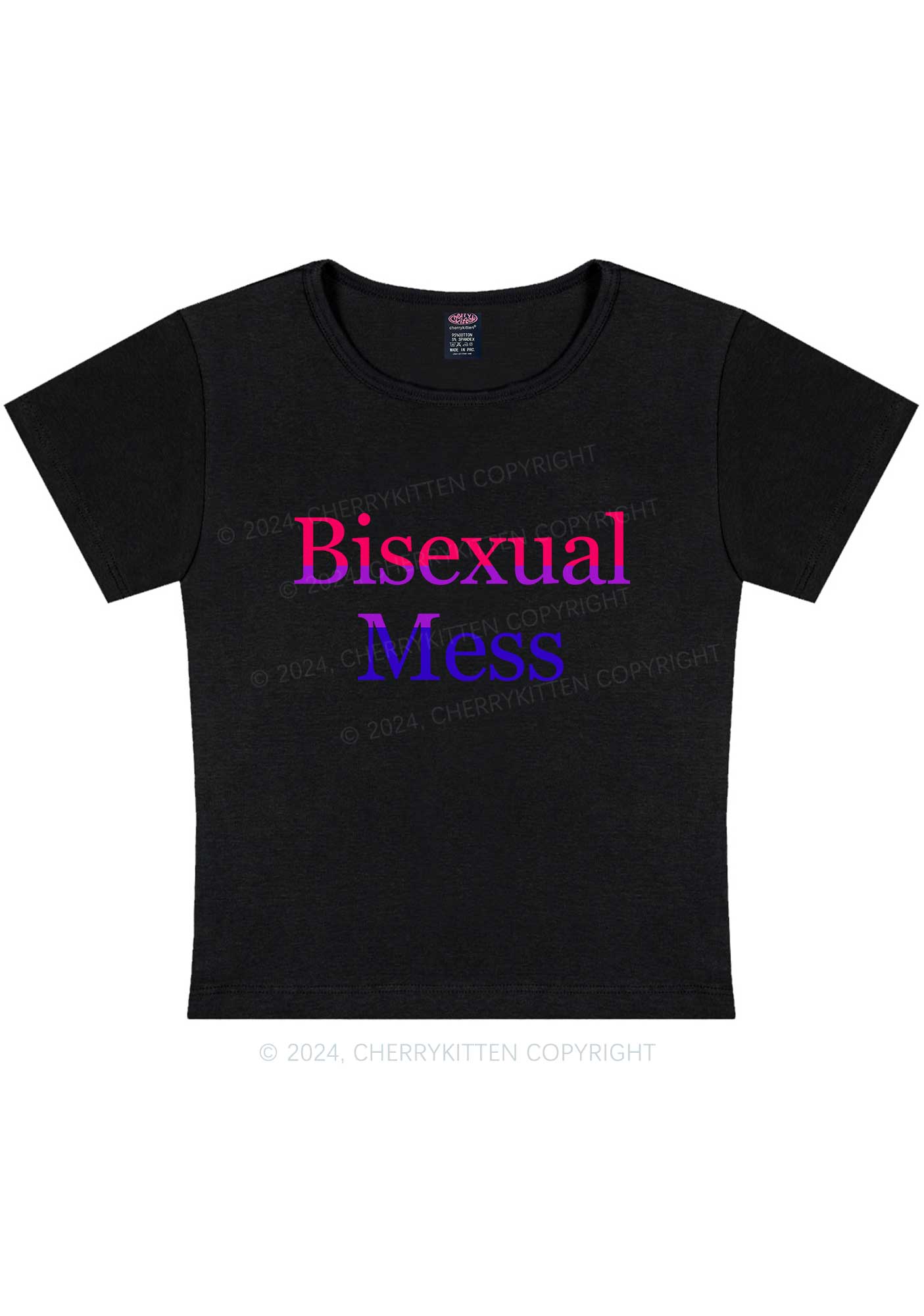 Bisexual Mess Y2K Baby Tee Cherrykitten