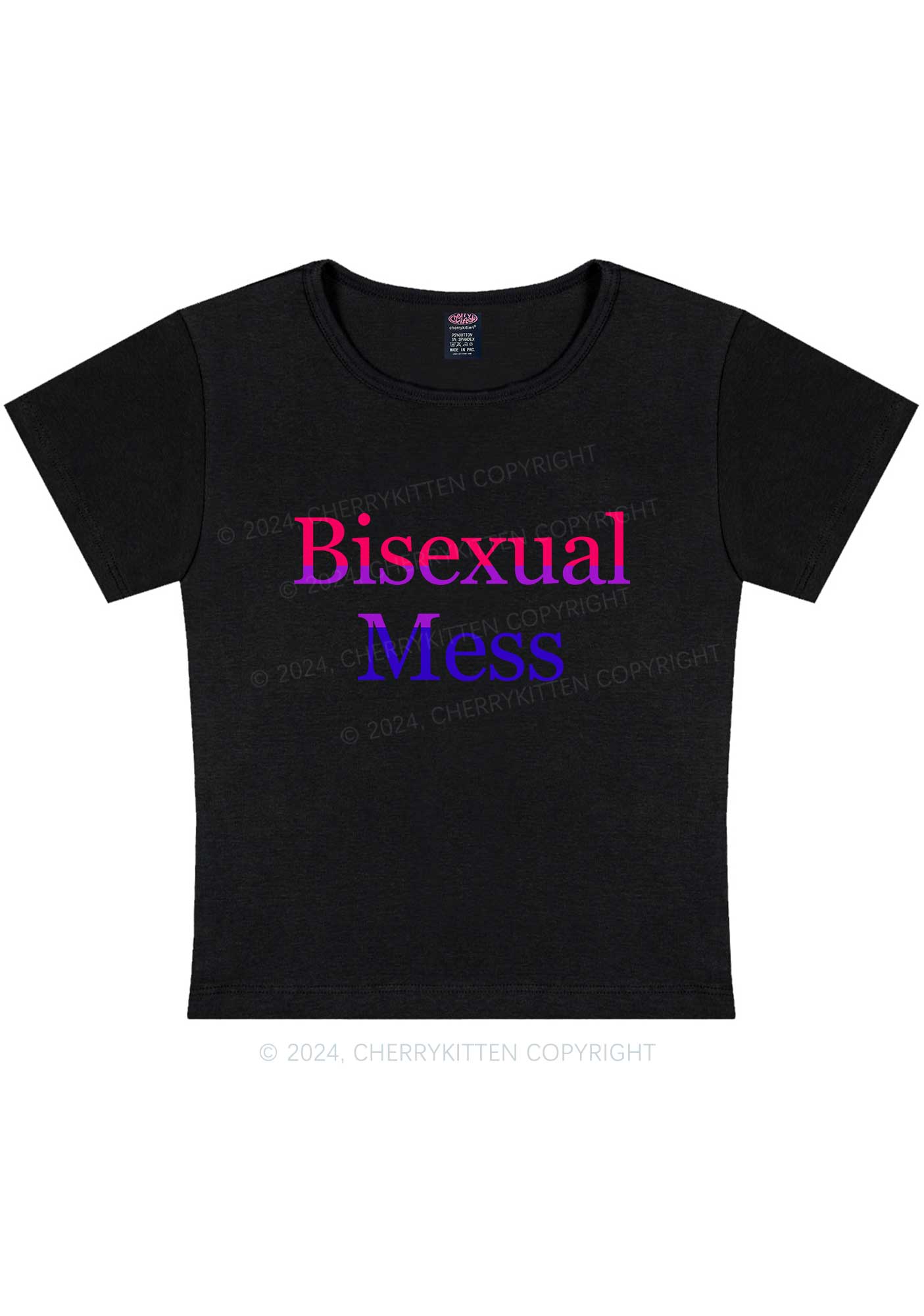 Bisexual Mess Y2K Baby Tee Cherrykitten