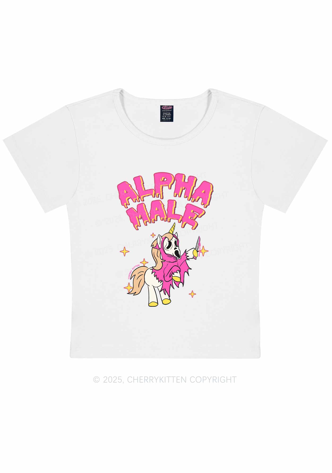 Halloween Unicorn Alpha Male Y2K Baby Tee Cherrykitten