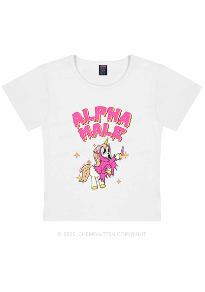 Halloween Unicorn Alpha Male Y2K Baby Tee Cherrykitten