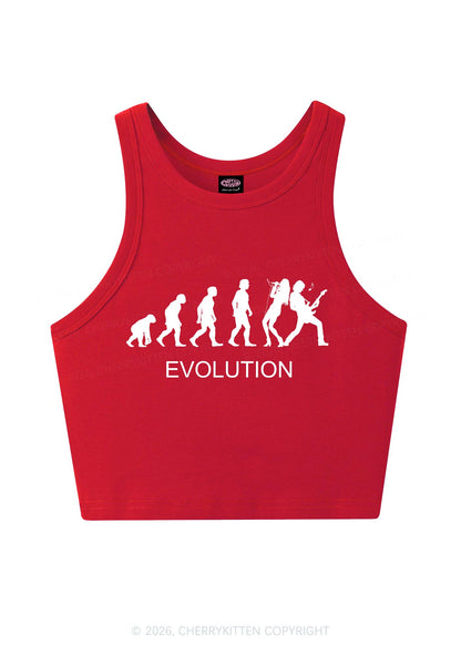 Evolution Rock Band Y2K Crop Tank Top Cherrykitten