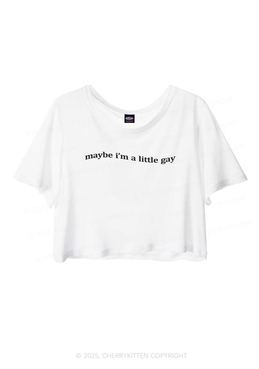 Maybe Im A Little Gay Pride Y2K Sheer Crop Tee Cherrykitten