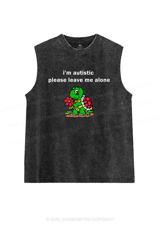 Im Autistic Leave Me Alone Y2K Washed Muscle Tank Cherrykitten