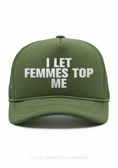 Glitter I Let Femmes Top Me Pride Y2K Trucker Hat Cherrykitten