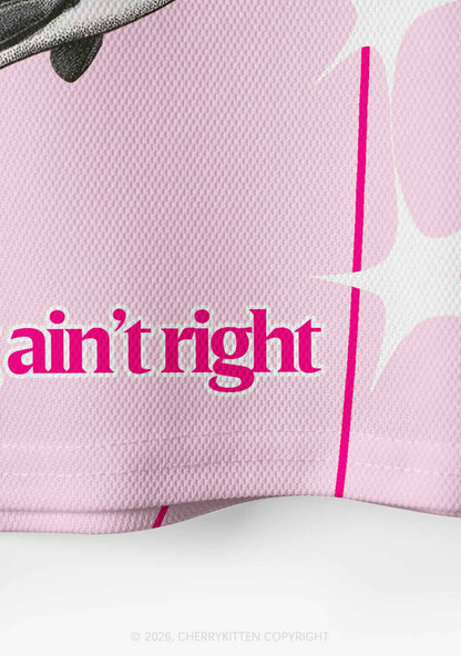 Undiagnosed But Something Aint Right Y2K Crop Sport Jersey Shirts Cherrykitten