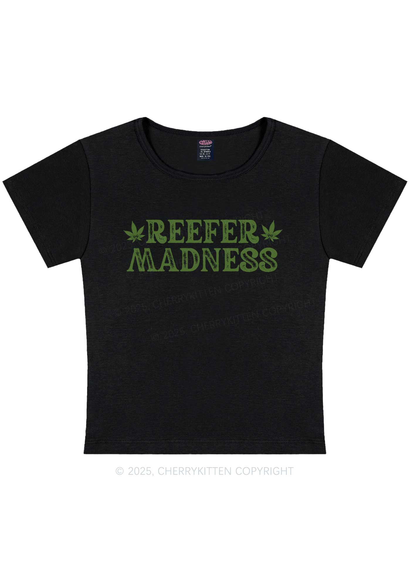 Green Madness Y2K Baby Tee Cherrykitten