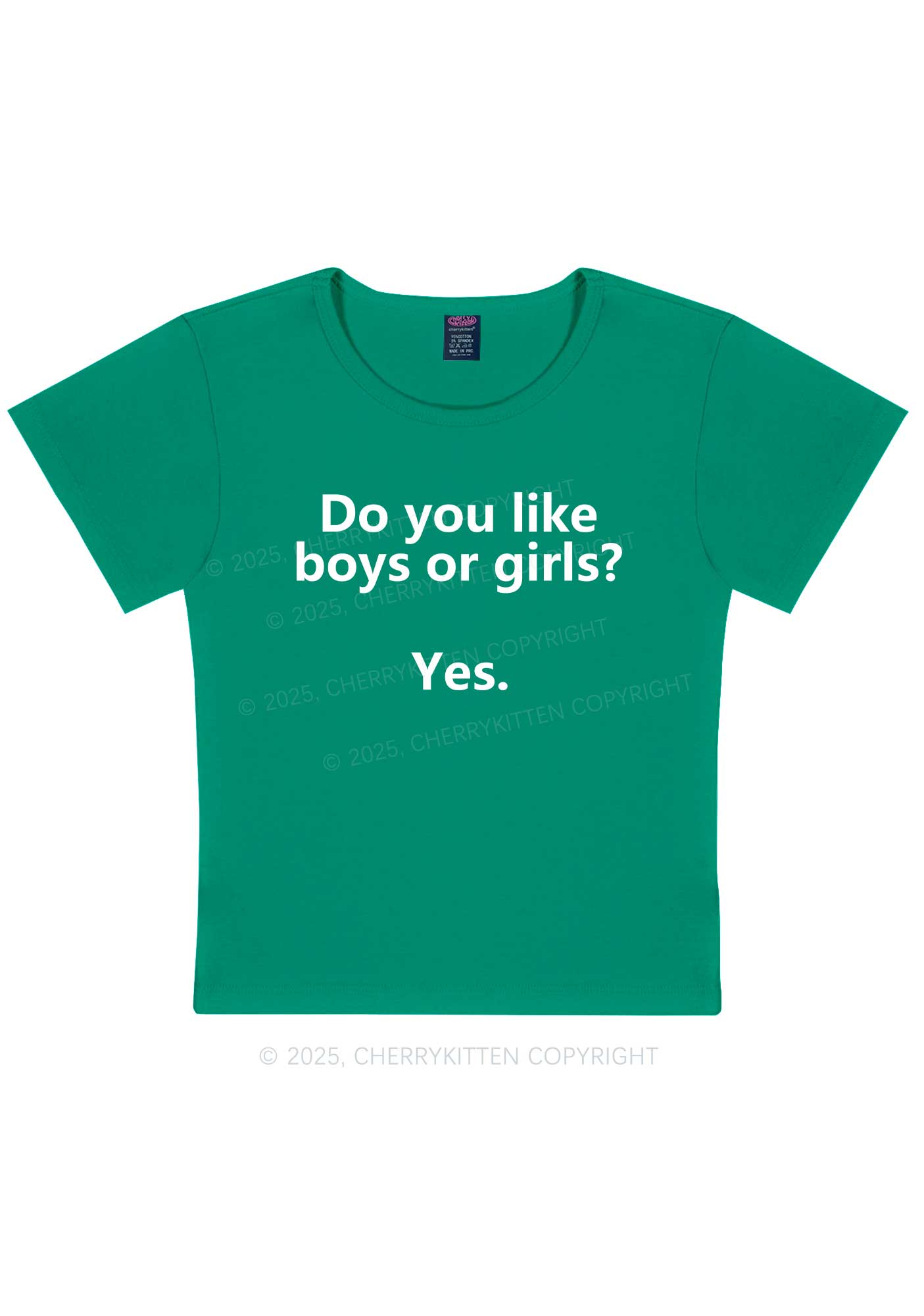 Do You Like Boys Or Girls Pride Y2K Baby Tee Cherrykitten