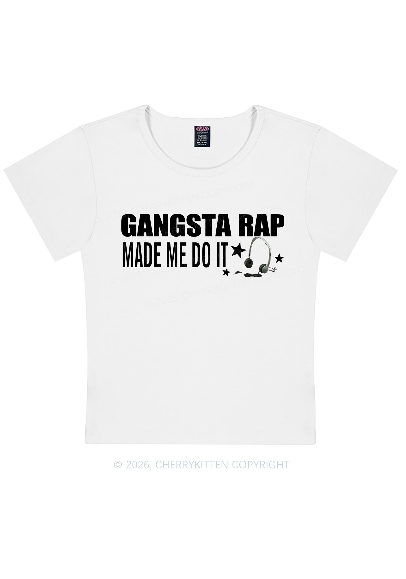 Gangsta Rap Made Me Do It Y2K Baby Tee Cherrykitten